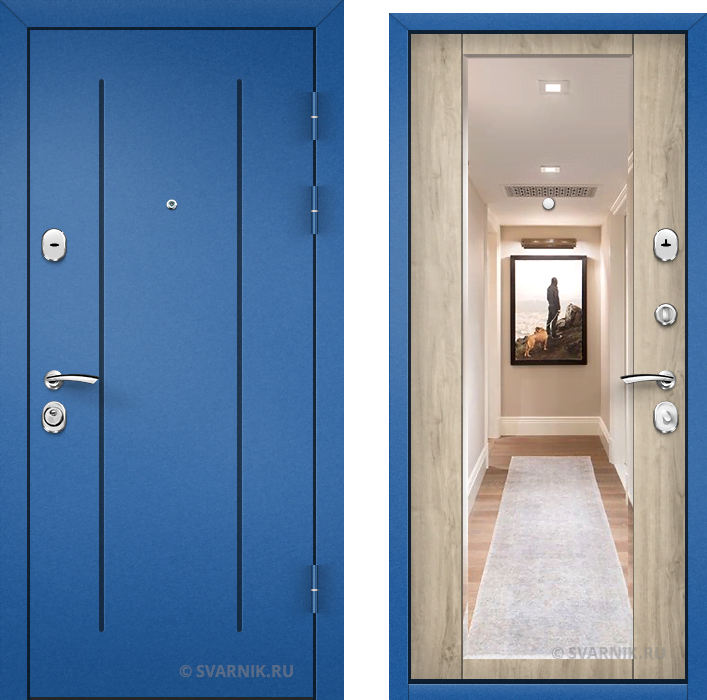 Дверь входная левая. Синяя входная дверь в квартиру на тандеме за 50тр. Завод Сварник двери.